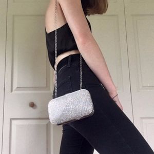 Sparkly silver Lulu Townsend clutch